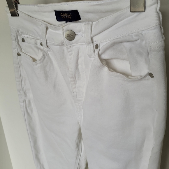Cavalli Class Distressed Crop Flare Jeans - Picture 9 of 12